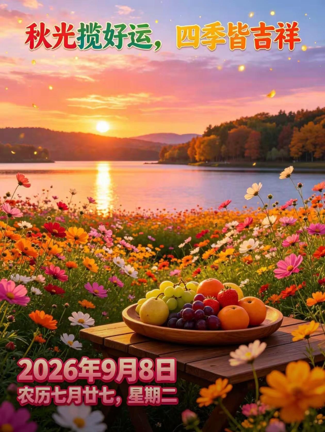 2026./9月8日，早安周二，秋意满盈朝夕，惦念长伴晨昏[微风