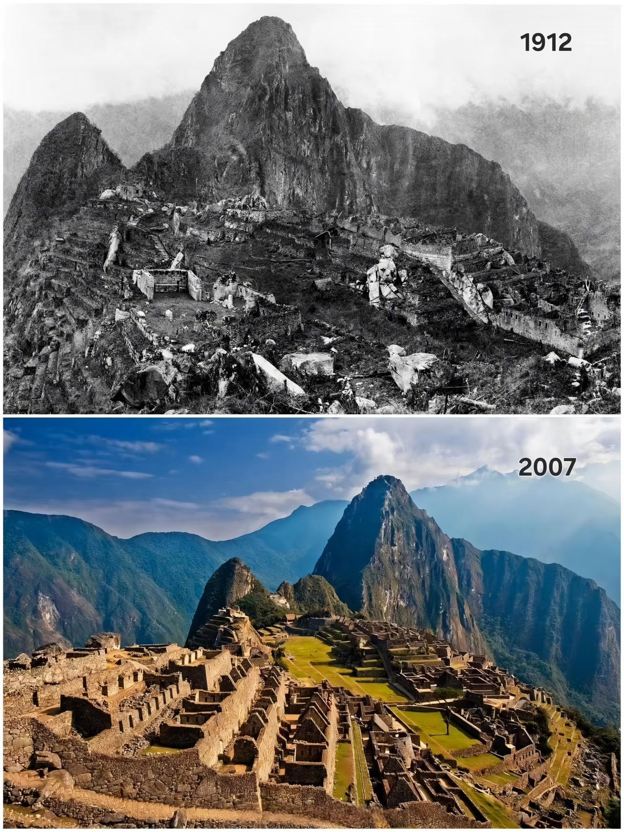 黄沙与荒草之下，原来藏着一整个文明的心跳。这些跨越百年的对比图，像一把温柔的钥