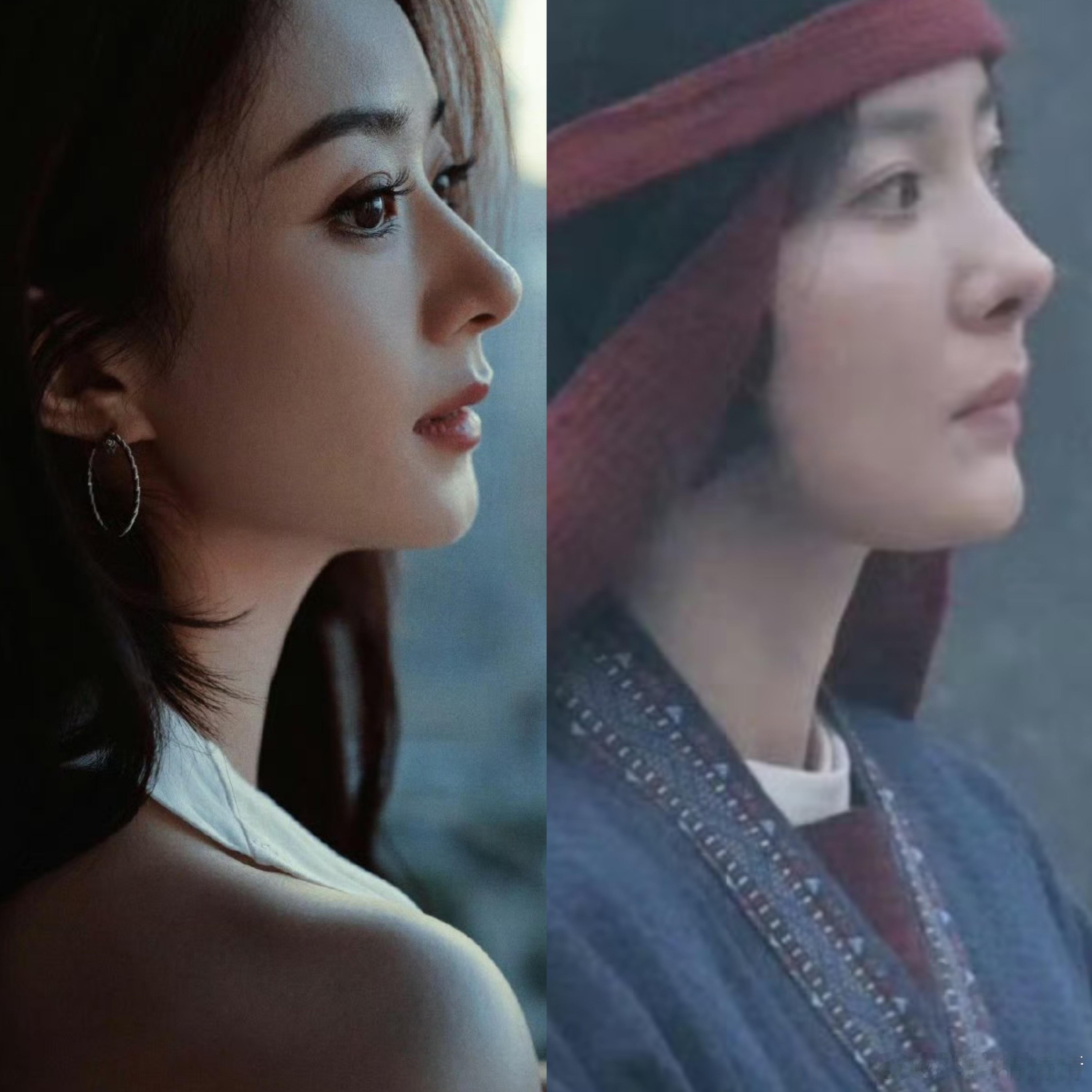 赵丽颖和杨幂侧颜对比