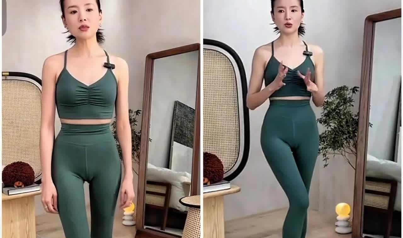 董洁，直播太搞笑了！44岁的她直播卖瑜伽裤，居然闹出了乌龙，为了展示