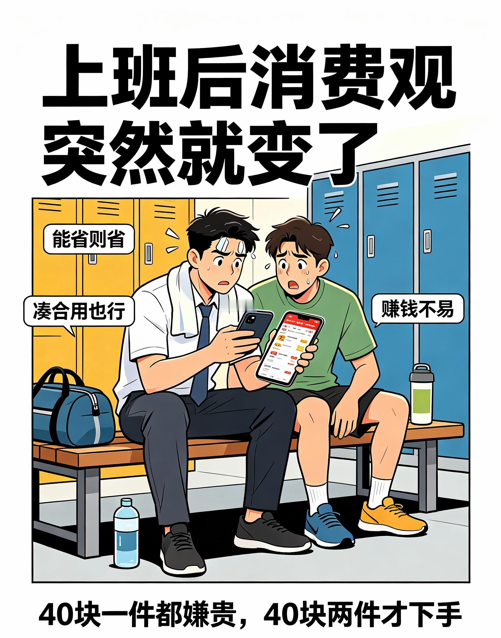 上班后消费观突然就变了步入职场才懂赚钱不易，消费观直接大反转。昨天健身和朋友聊天