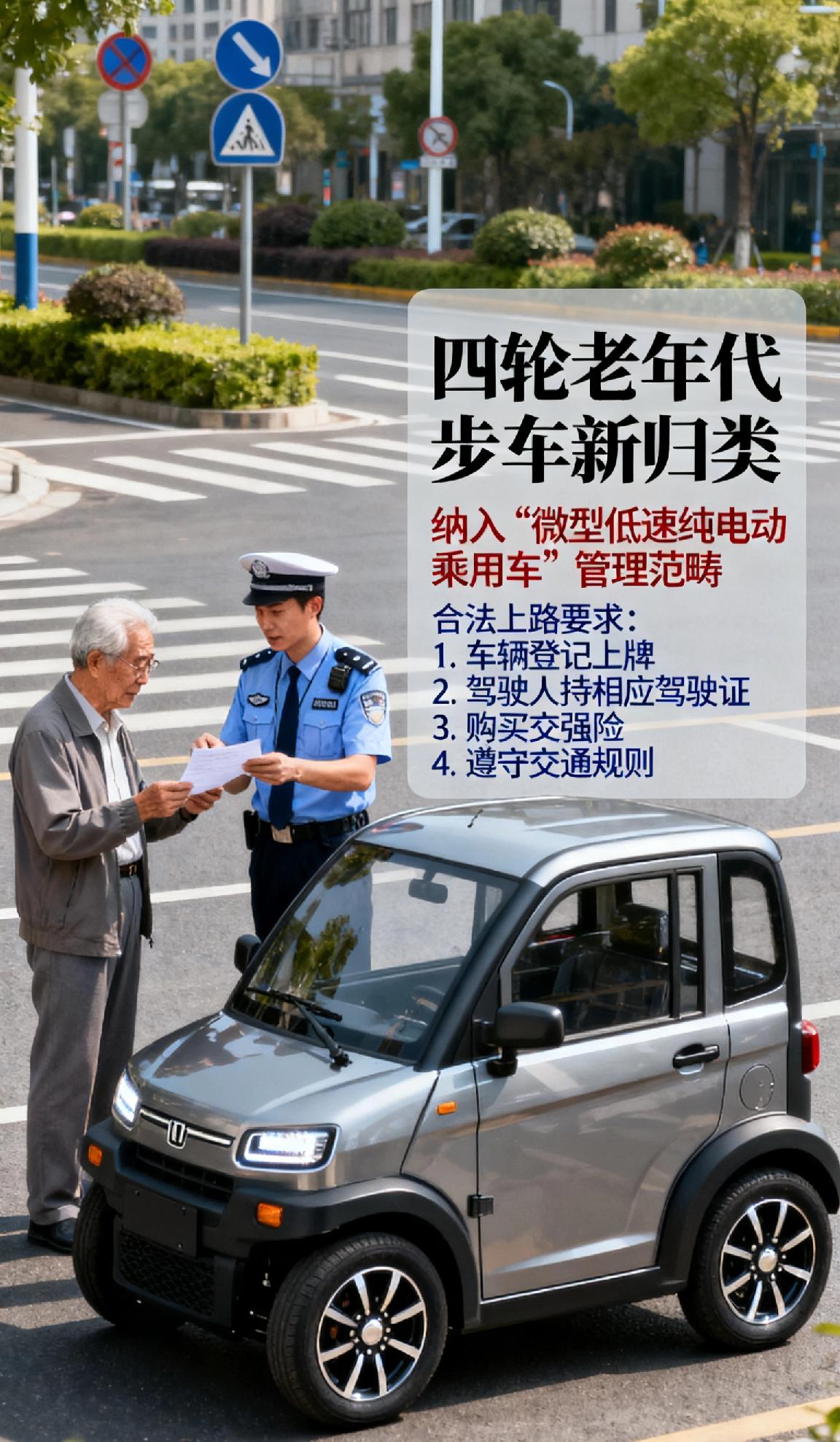 国家对四轮老年代步车有什么规定?国家将四轮老年代步车归类为"微型低速纯电动乘用车