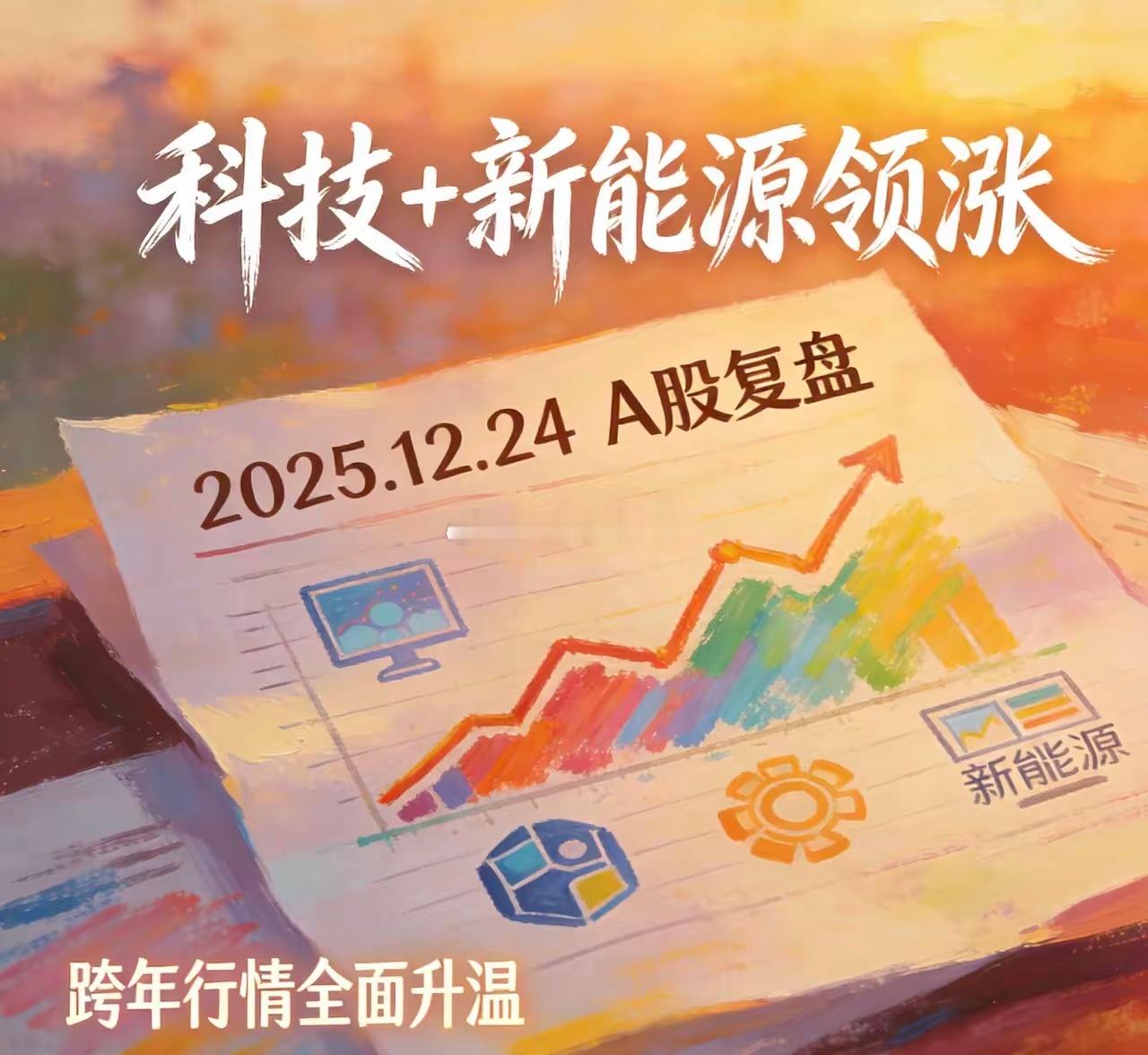 2025.12.24A股复盘：科技+新能源领涨，为什么说跨年行情全面升温……2