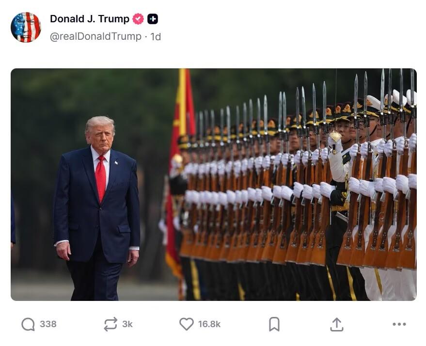 后劲太大了，特朗普继续狂发访华图片 特朗普第二次访华结束已经有些日子，他本可