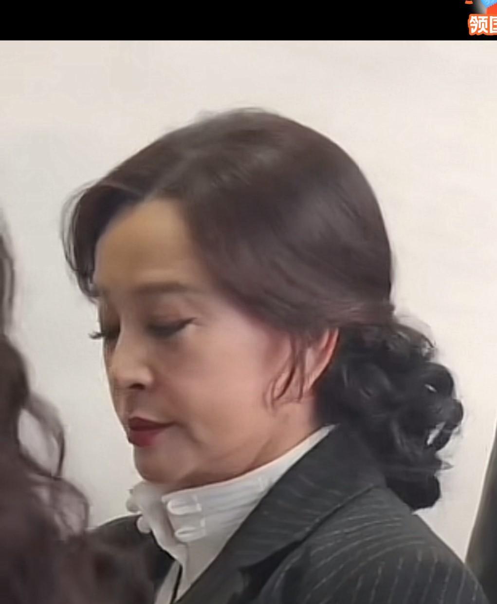 真实的刘晓庆是这样的……满脸皱纹，皮肤松弛下垂，法令纹，口角囊袋下垂，苹果肌都