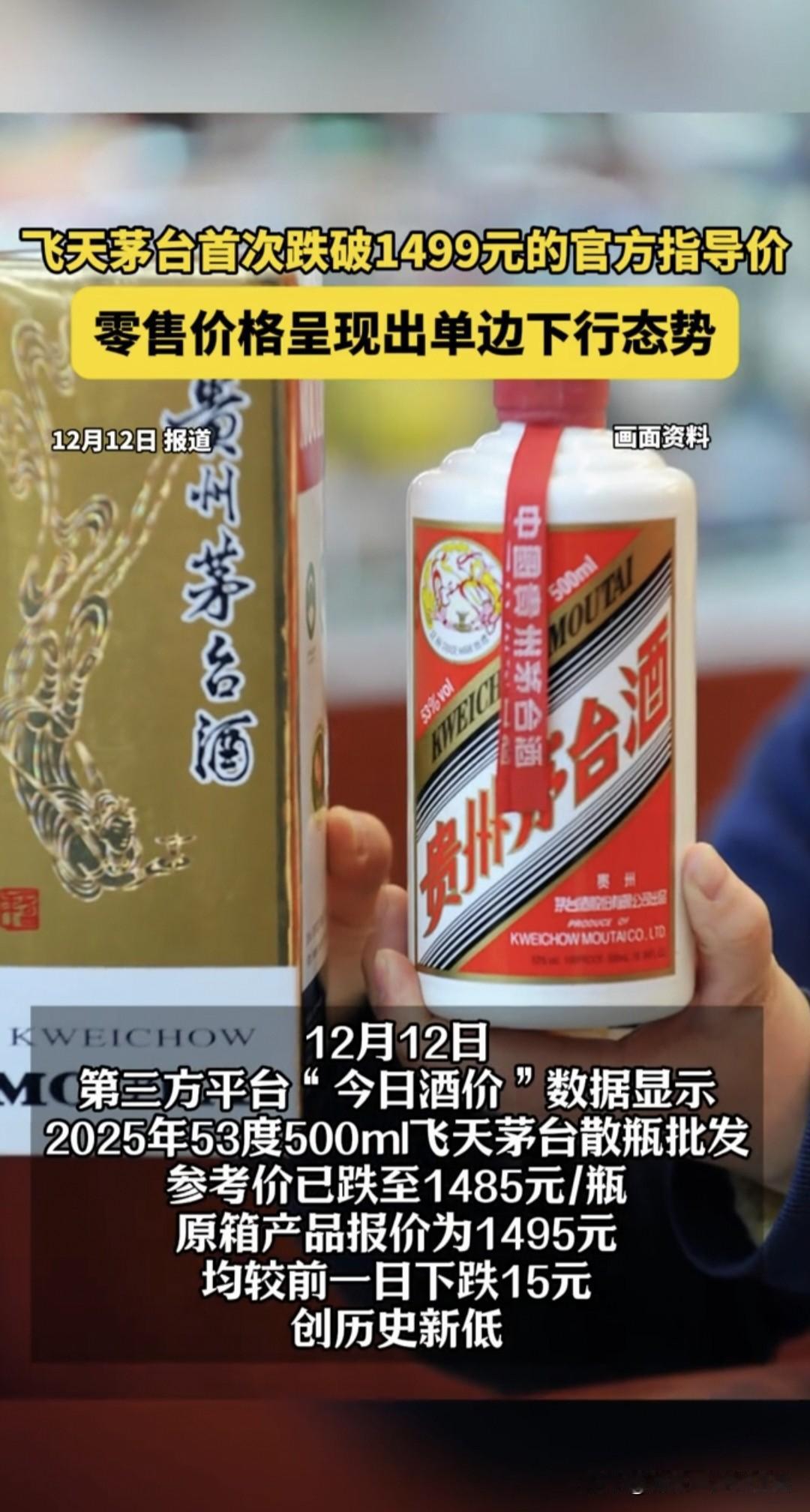 一瓶不到1500元！喝酒的、囤酒的一下子都沉默了。不是我故意唱衰，大家其实