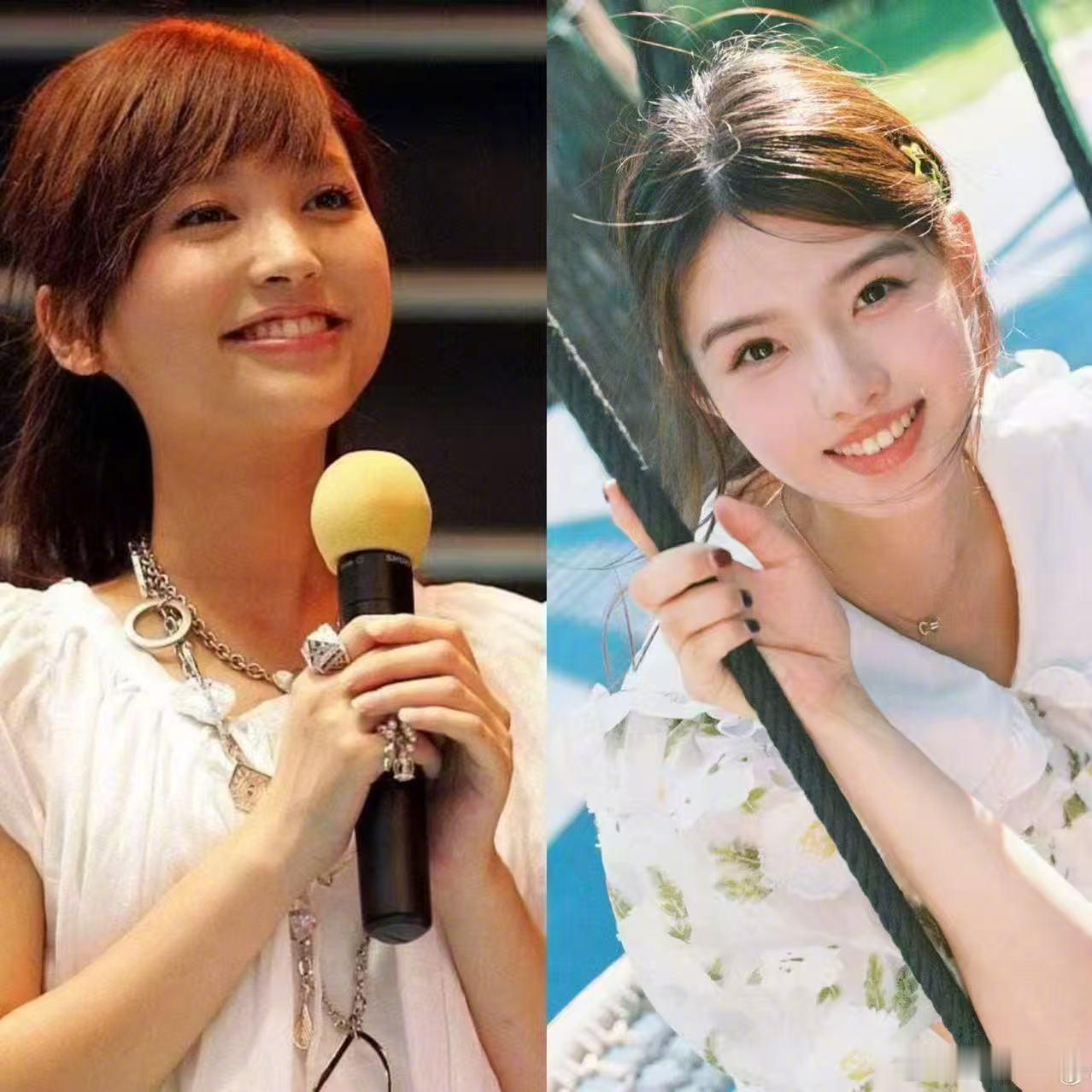 18岁的金莎vs18岁的艾米艾米十八岁生日，网友将她的十八岁照片与金莎年少影像