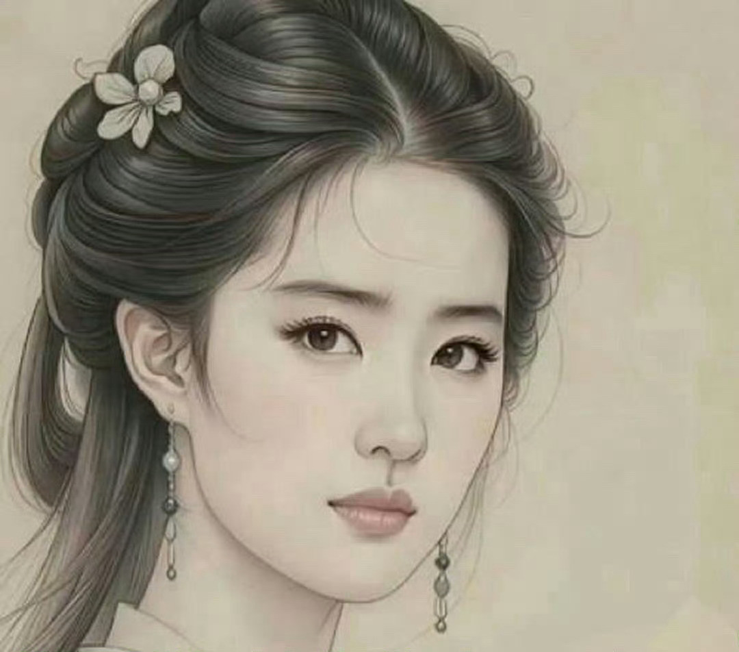 以前老觉得古代凭画册选妃很扯，直到看到一众女明星的素描画：杨幂，赵丽颖，刘亦菲，