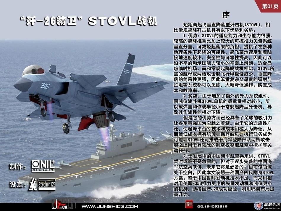 中国垂直起降战机方案曝光，075会装备吗？近期，两组中国垂直起降战斗机设计图在网