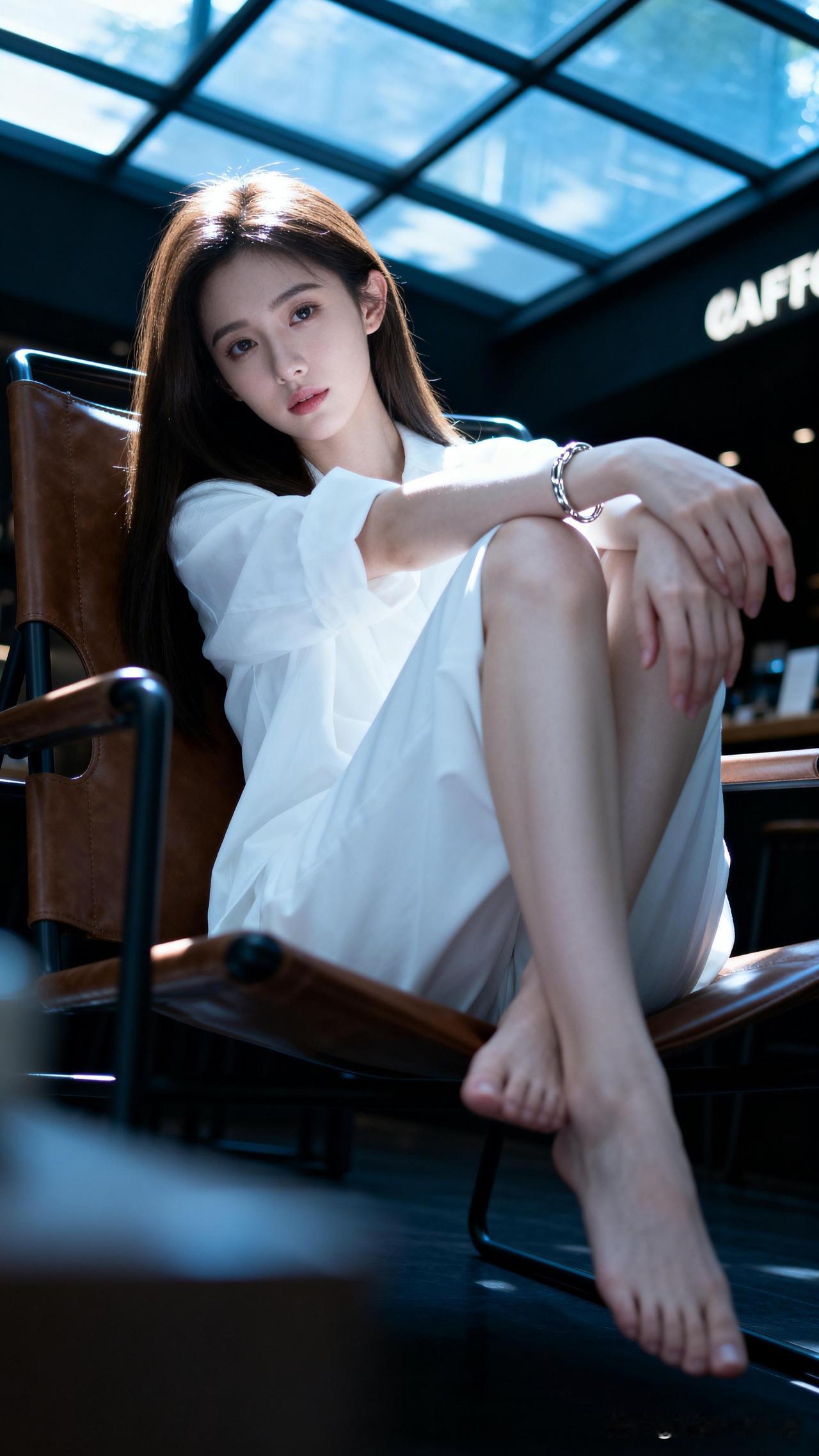 白衣美人倚椅坐，静看红尘似水流。什么样的人才称得上“气质美女”?咖啡馆的午后时