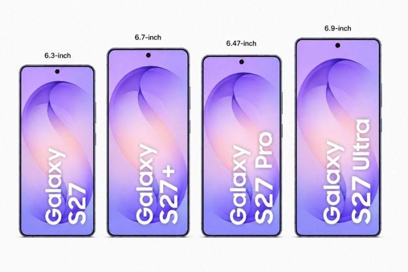 GalaxyS27Pro与其他型号的尺寸对比图