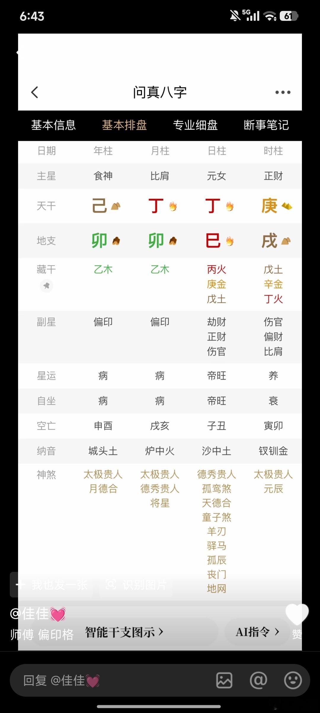 这种偏印格，又带点食神的，就难搞，关键偏印还多。​​​