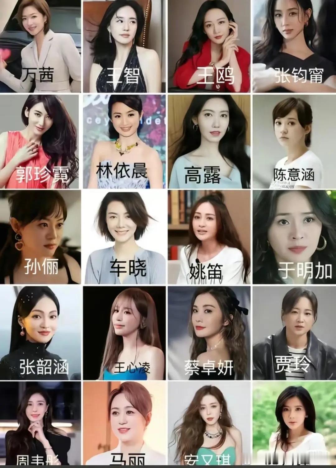 下图里20位都是82年的女明星，你觉得谁最漂亮?​​​