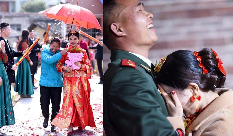 “泪目了！”河南周口，一对新人的婚礼上，因为天气太冷，加上穿得单薄，新娘已经冻得