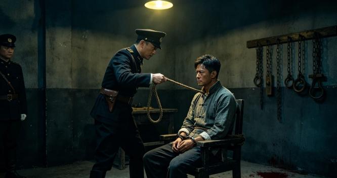 1943年，特工队长周浩正拷打一名地下党，威逼利诱之际，老母亲突然闯入，并指着犯