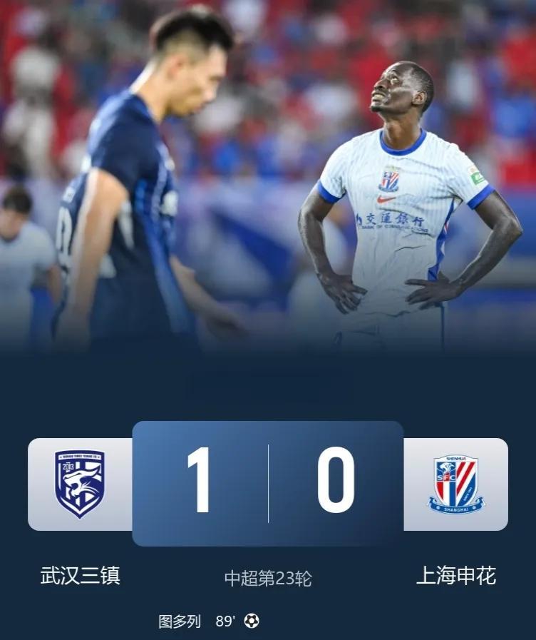上海申花0-1遭武汉三镇绝杀！此役，图多列打入绝杀进球，绍尔送助攻。武汉三镇