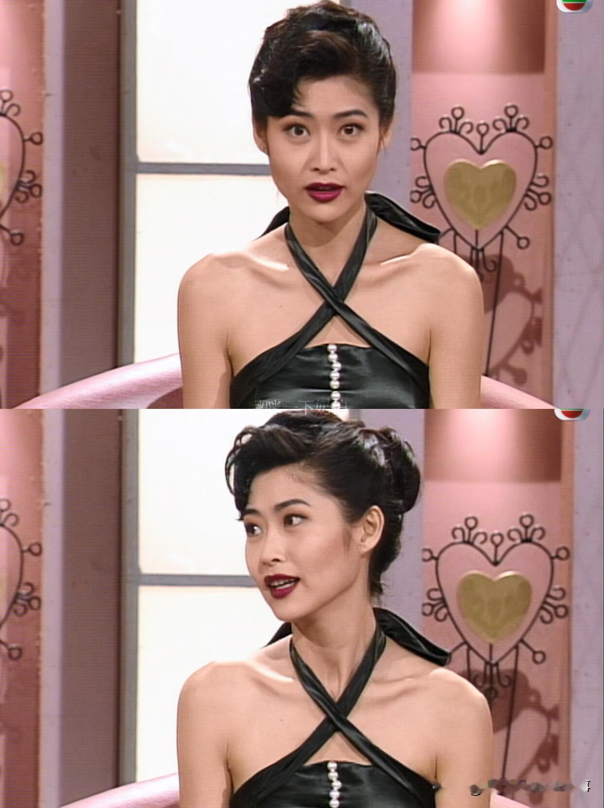 叶玉卿这组90年代港风造型太绝了，复古氛围感直接拉满！她超爱涂暗红色口红，那会儿