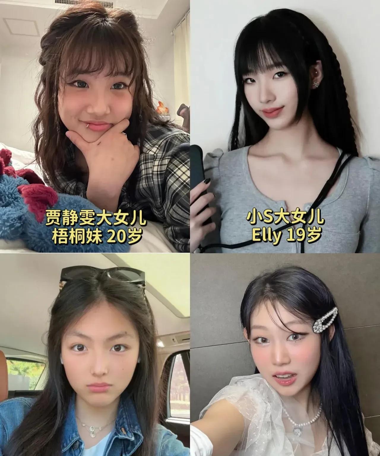 四位明星的女儿，贾静雯女儿梧桐妹，小S女儿那个啥，李湘女儿王诗龄，小沈阳女儿沈佳
