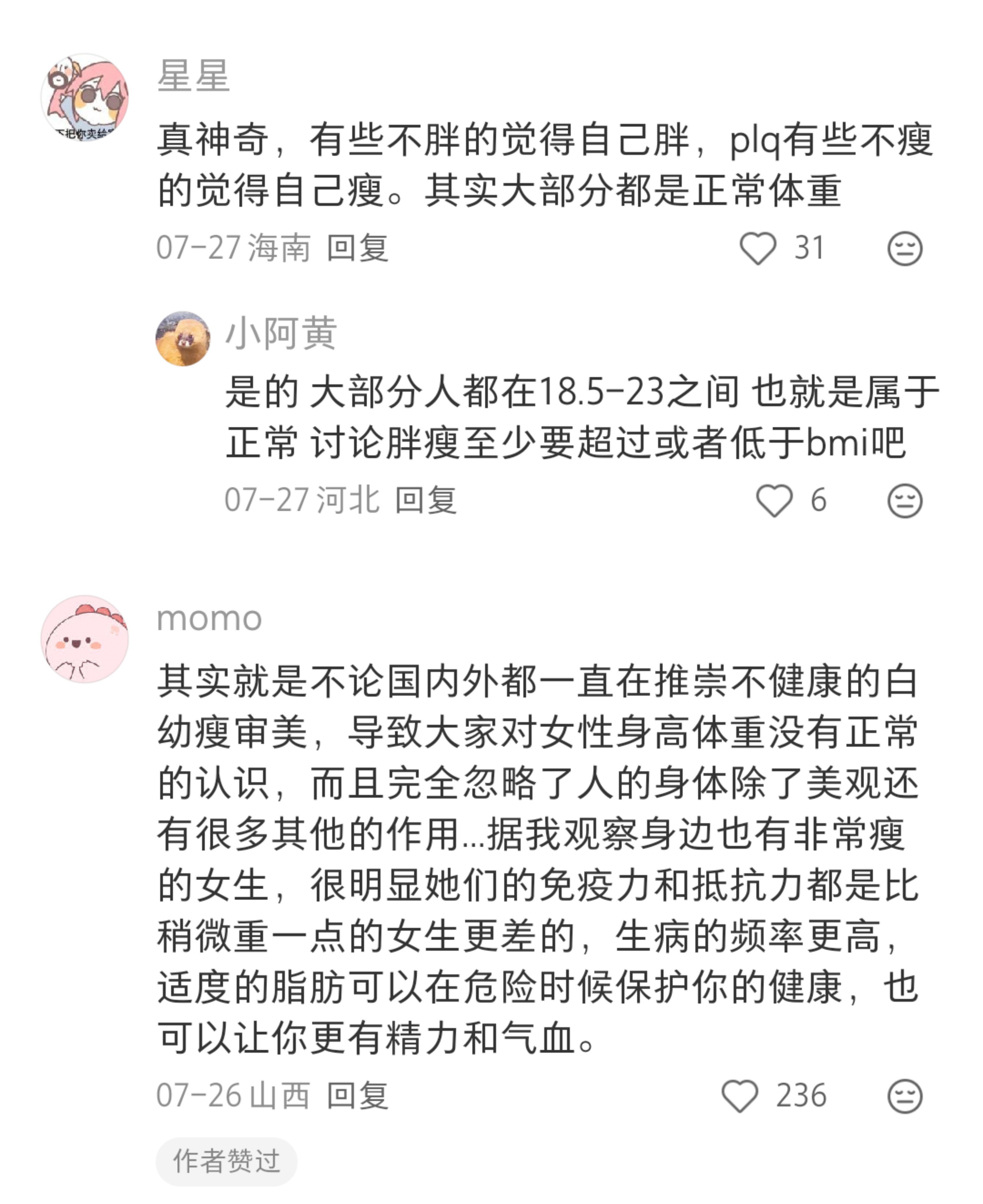 我发现大部分人对体重真的没概念