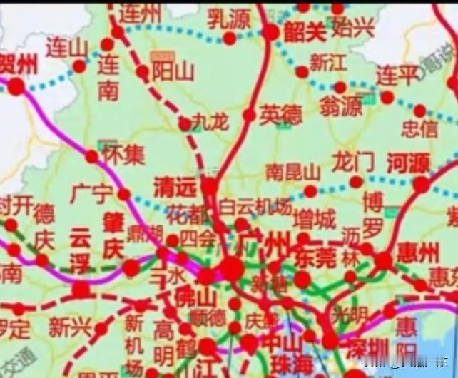 清远和韶关尚缺一条东西向的高铁通道。众所周知，清远和韶关现有的高铁均为南北走