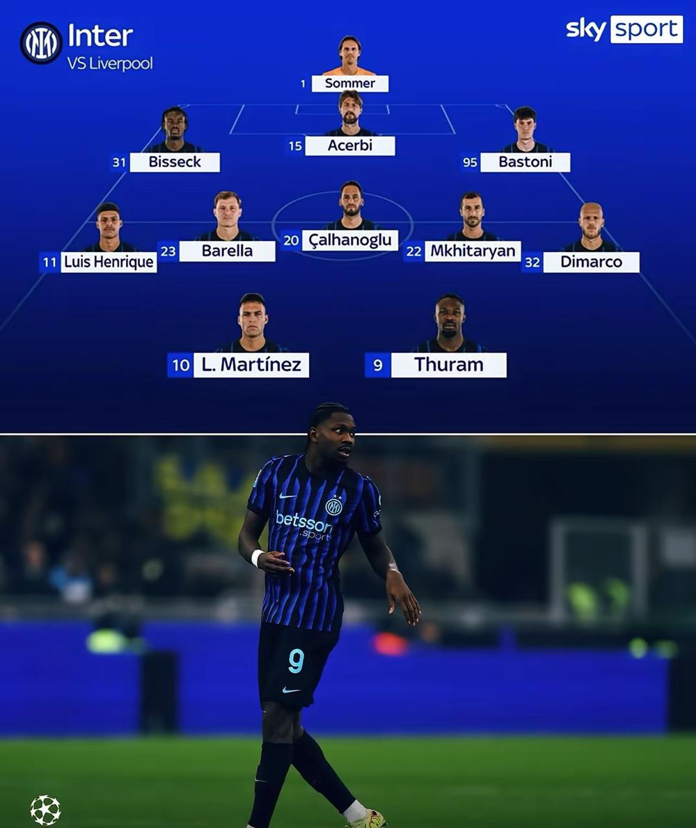 右路之患！国际米兰与利物浦的欧冠对决即将上演，外媒预测了国际米兰的首发阵容，由于