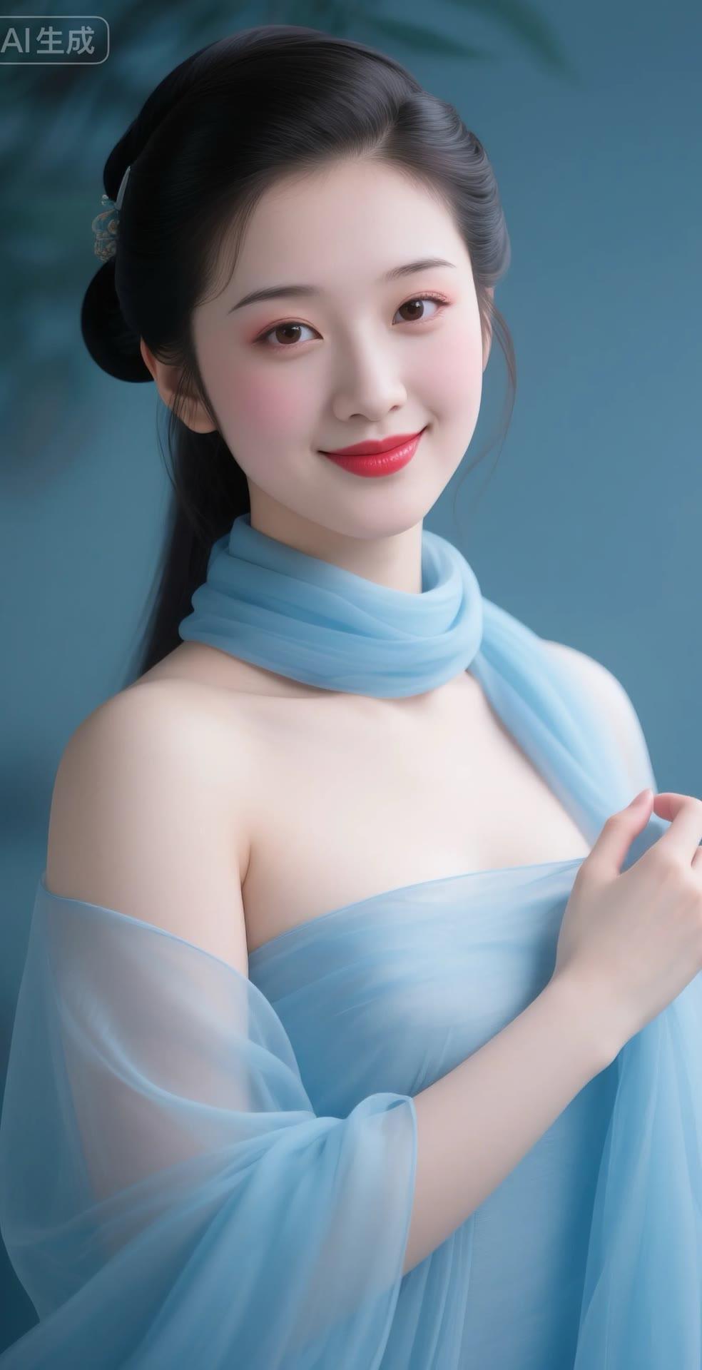 温柔蓝调，梦幻少女，清新自然，美不胜收！