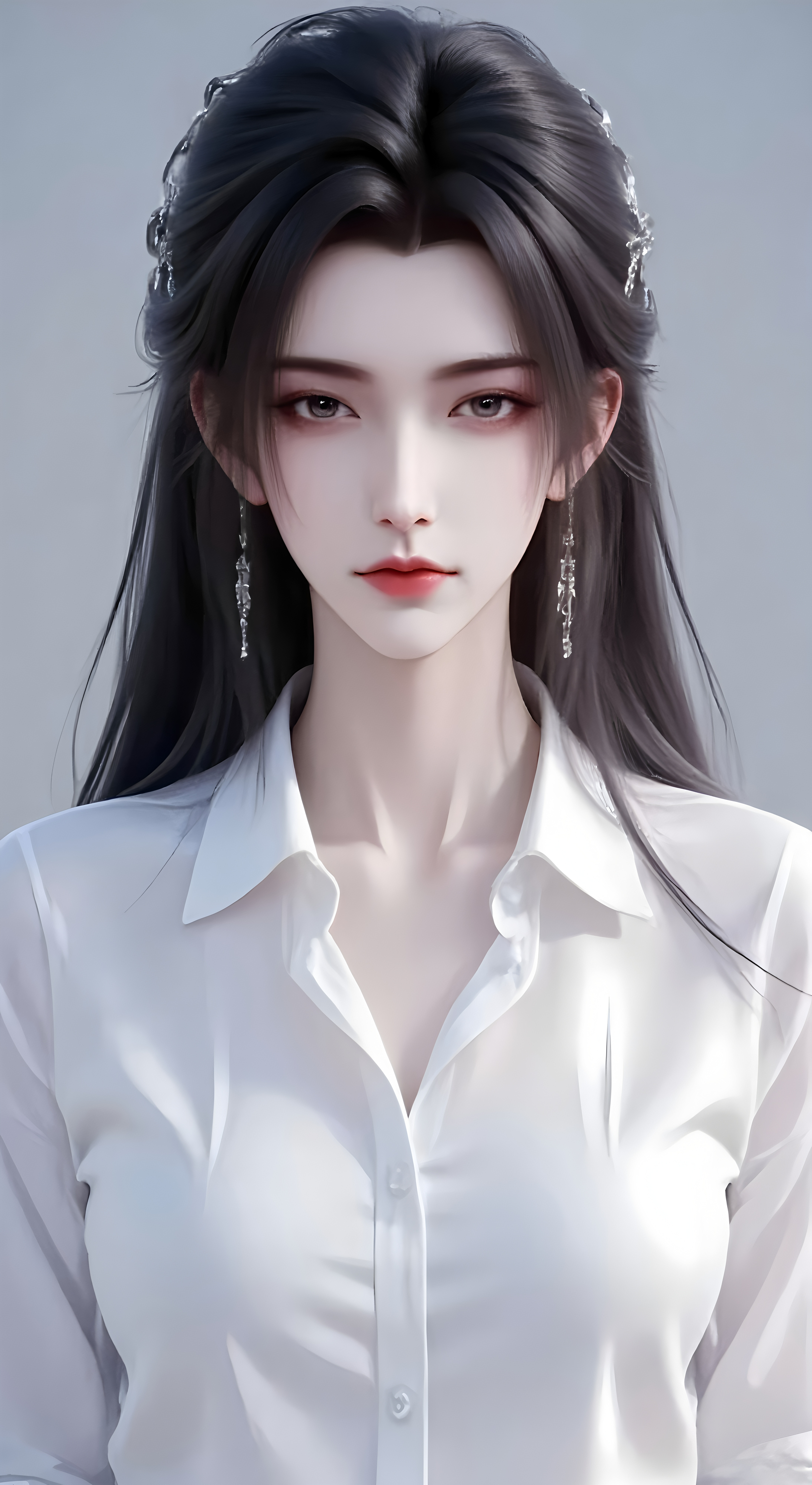 诛仙国漫女神壁纸：陆雪琪的身姿，恰如昆仑之巅的冰棱，既有凛冽的挺拔，又藏着惊心动