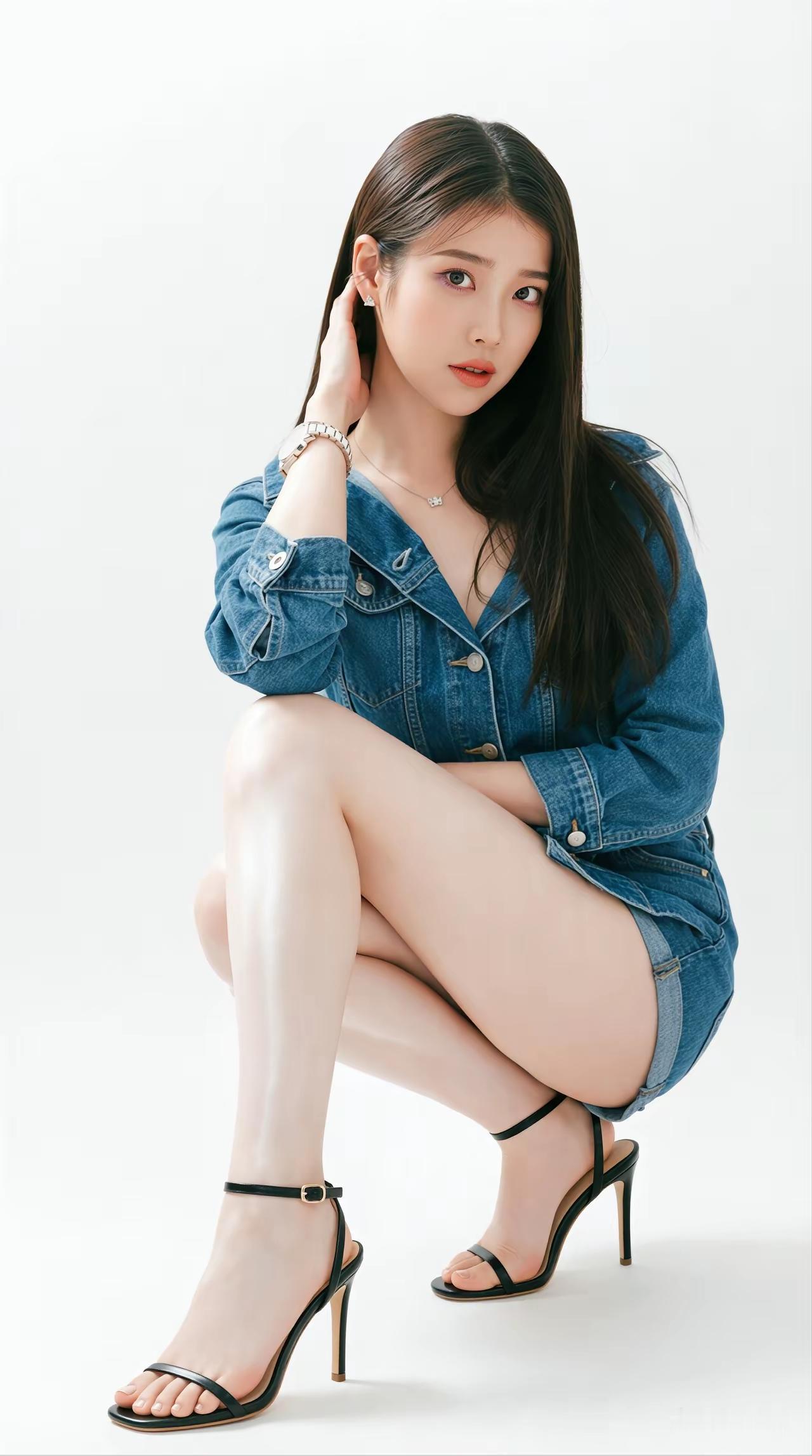 甜美少女风，牛仔外套搭配高跟鞋，青春洋溢！💖👗👠