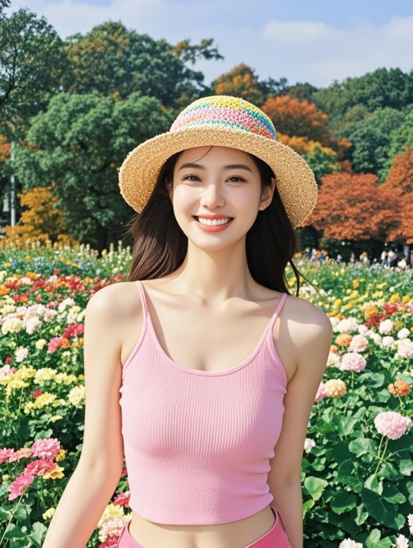 独特魅力少妇行，户外风景因她添彩