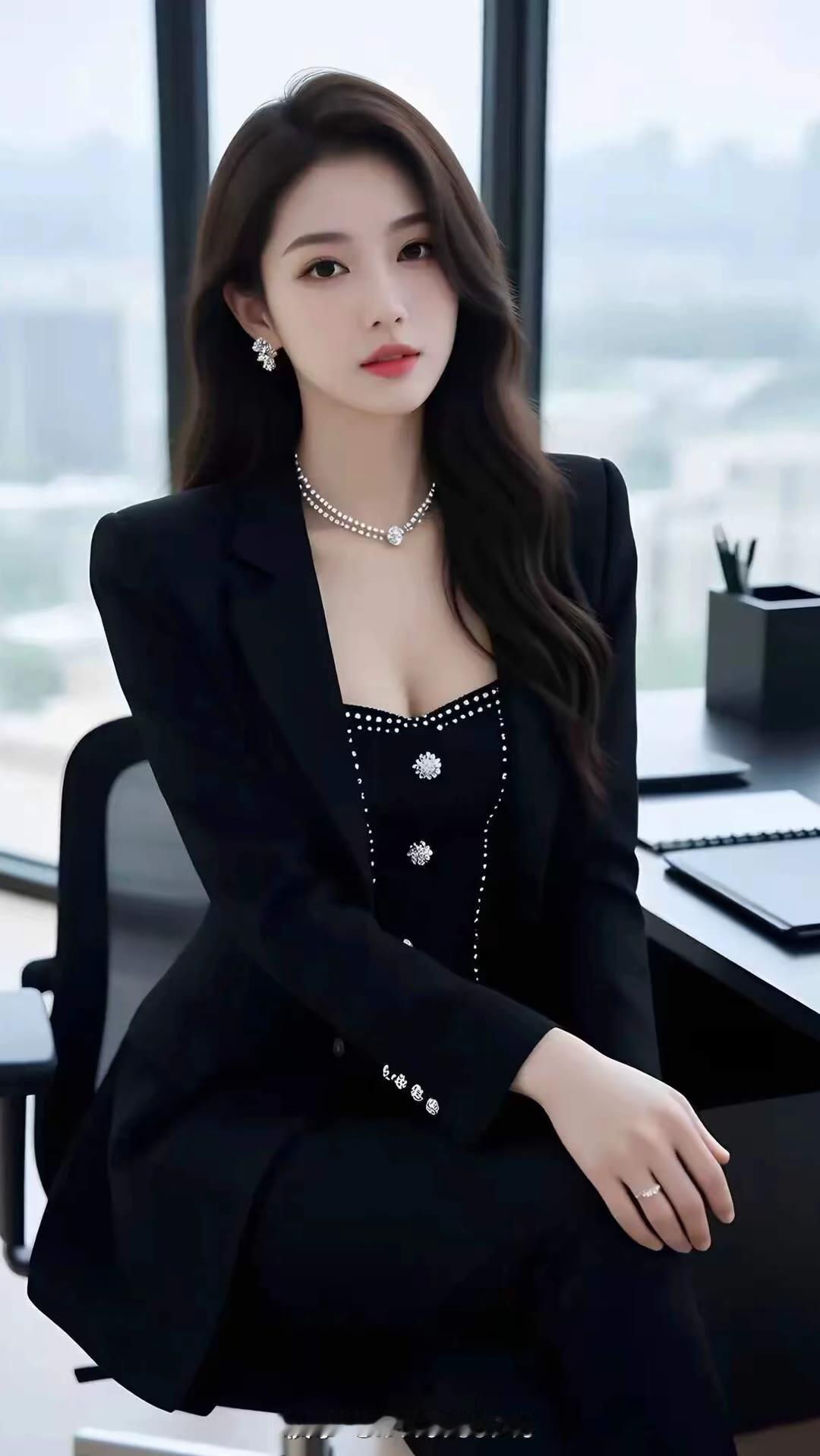 优雅黑西装，职场女神范儿！✨