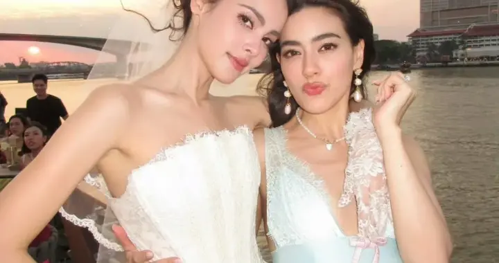 泰星Yaya举办婚前单身派对, 一袭白色纱裙一头卷发, 美得像洋娃娃