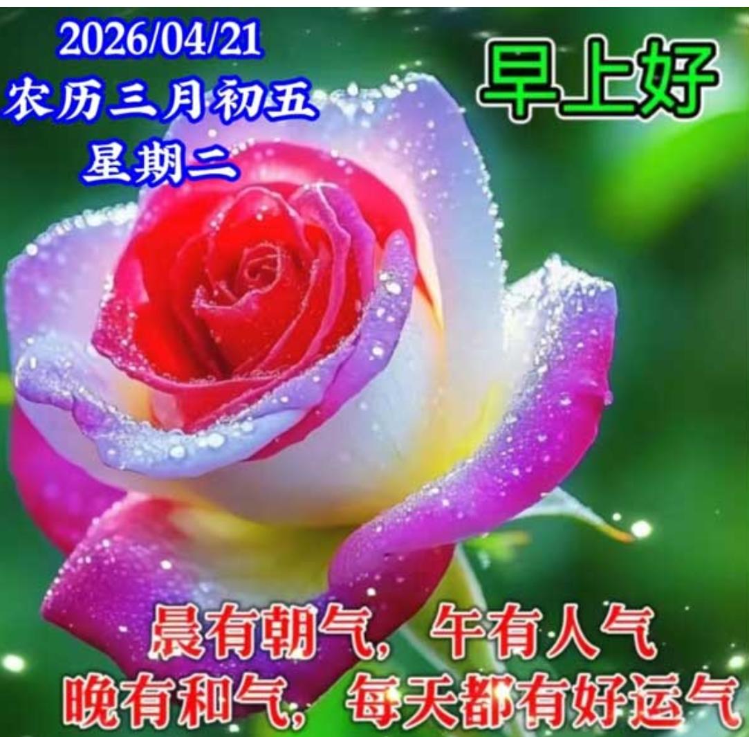 谷雨过后温度升，艳阳高照满园春；工作忙碌别太累，身体健康记在心；美好生活