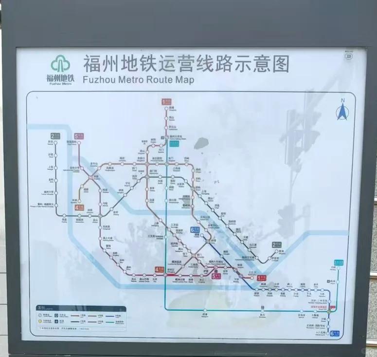 福州地铁新版线路图！目前已在6东滨海中央商务区站公示，图上把预计明年开通的2