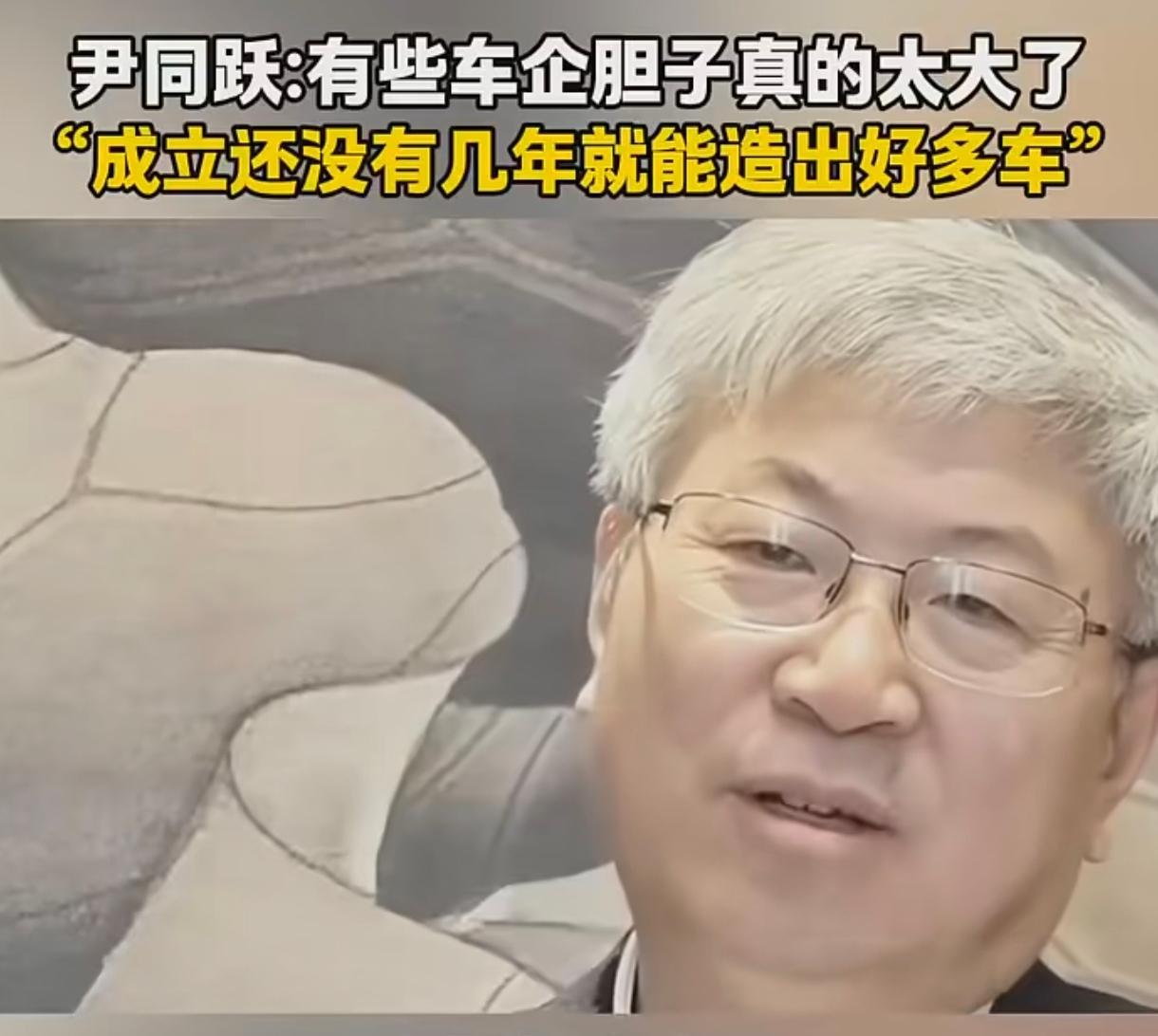 奇瑞董事长尹同跃说：“有些车企胆子太大，成立还没有几年，就能造出好多款车。”尹同