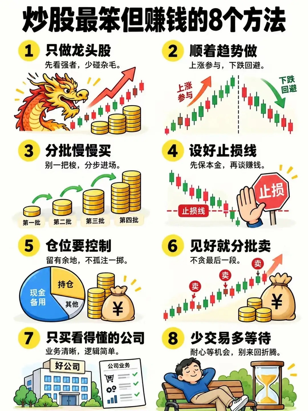 炒股最笨但赚钱的8个方法！​​​