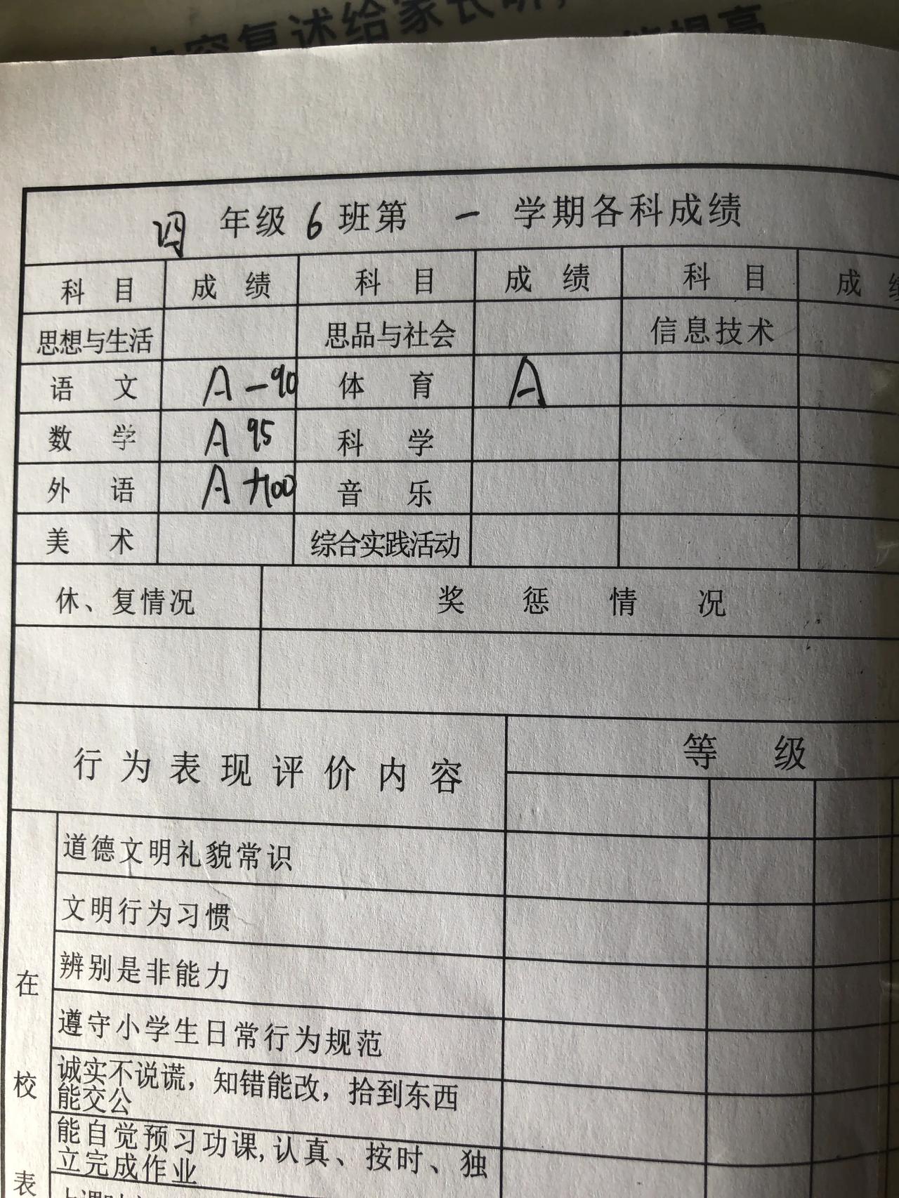 四年级的双胞胎成绩会相差多少？就在刚刚，期末考试成绩出来了！弟弟比哥哥多5分