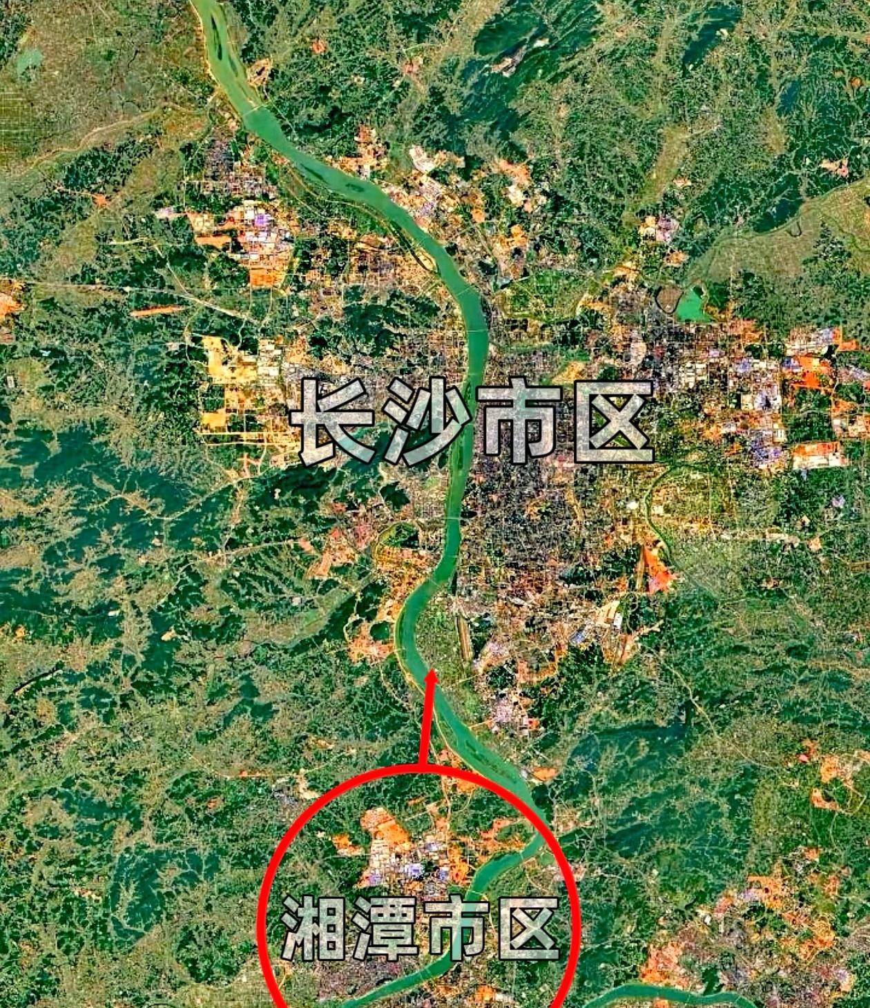 理论上来说，长沙市区已经和湘潭市区基本融合，但和株洲市区很难融合。因为长沙与湘潭