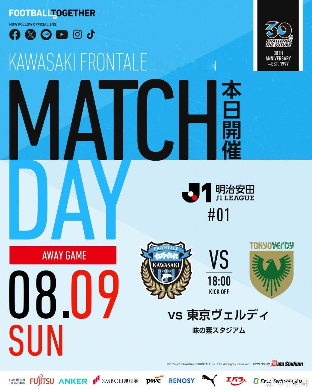 抗日兄弟们！！场次：东京绿茵vs川崎前锋风向：平温度：1-12-20-0
