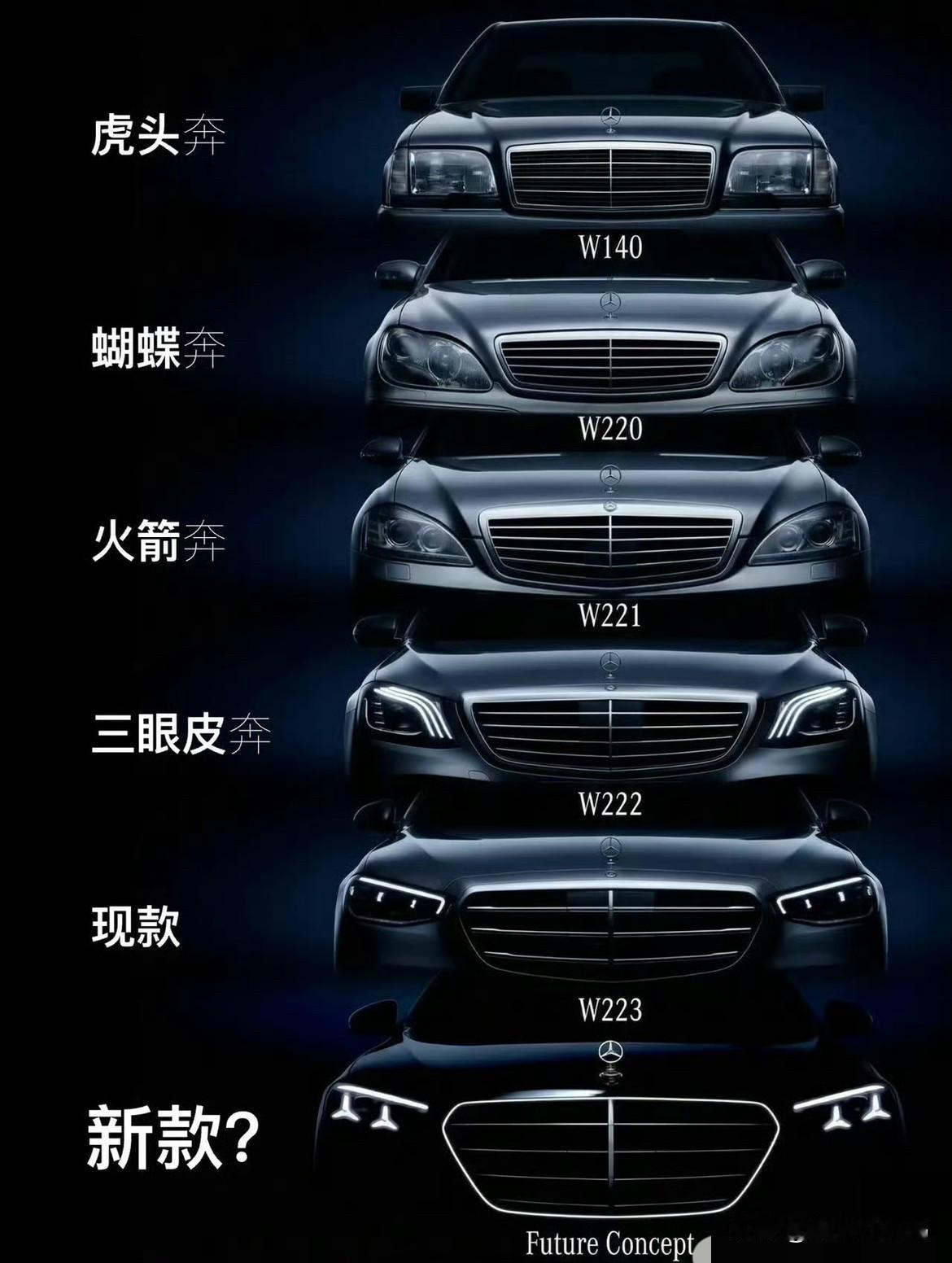 中期改款的奔驰S实车图也曝光了，前大灯变成了类似奔驰E尾灯的三叉星辉样式，气场还