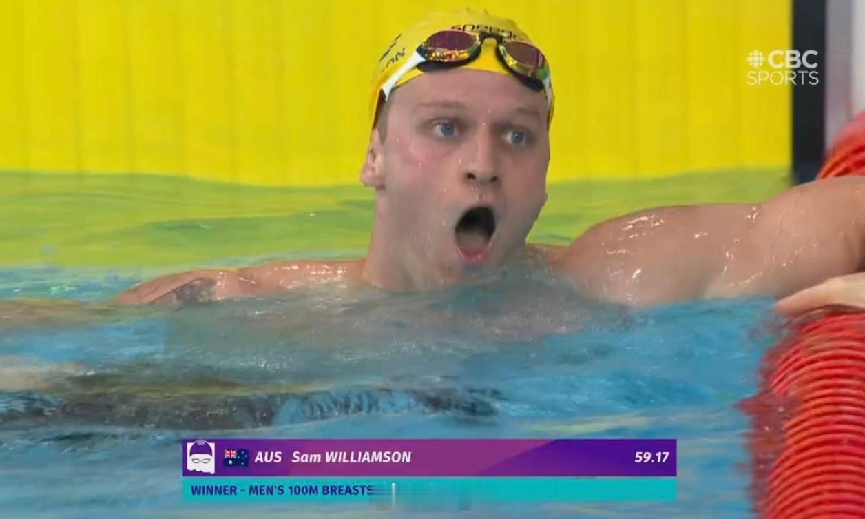 英联邦运动会男100蛙决赛🇦🇺SamWilliamson59.17