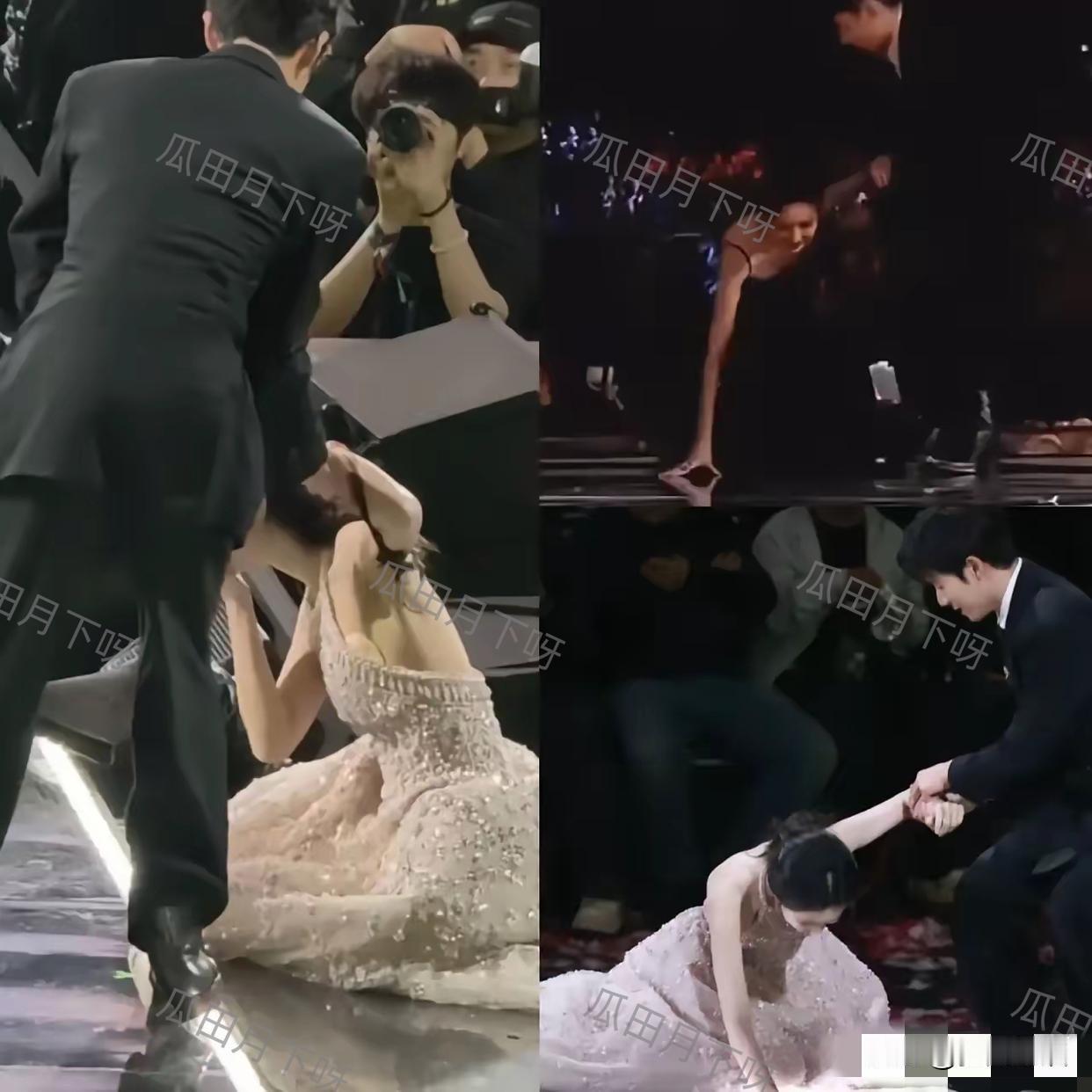 孟子义，太意外了！孟子义这一摔，疼的不只是膝盖，更是心里那关，因为扶她起来的