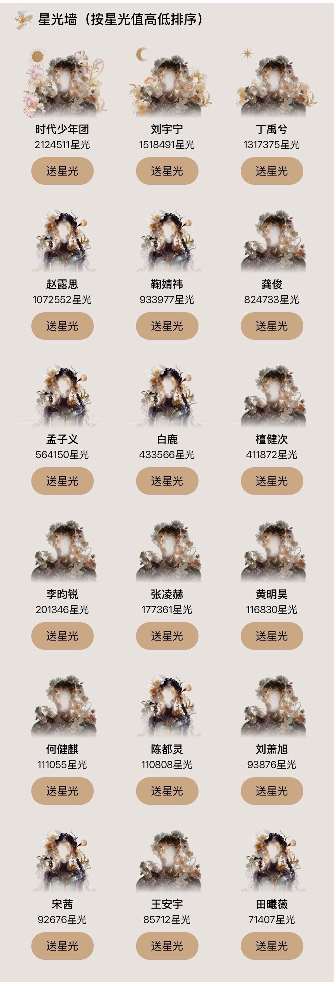 星光墙连个脸都不露吗，鹅不地道