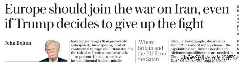 那位有着“海象”之称的美国人——约翰·博尔顿——这次当真是“语不惊人死不休”！今