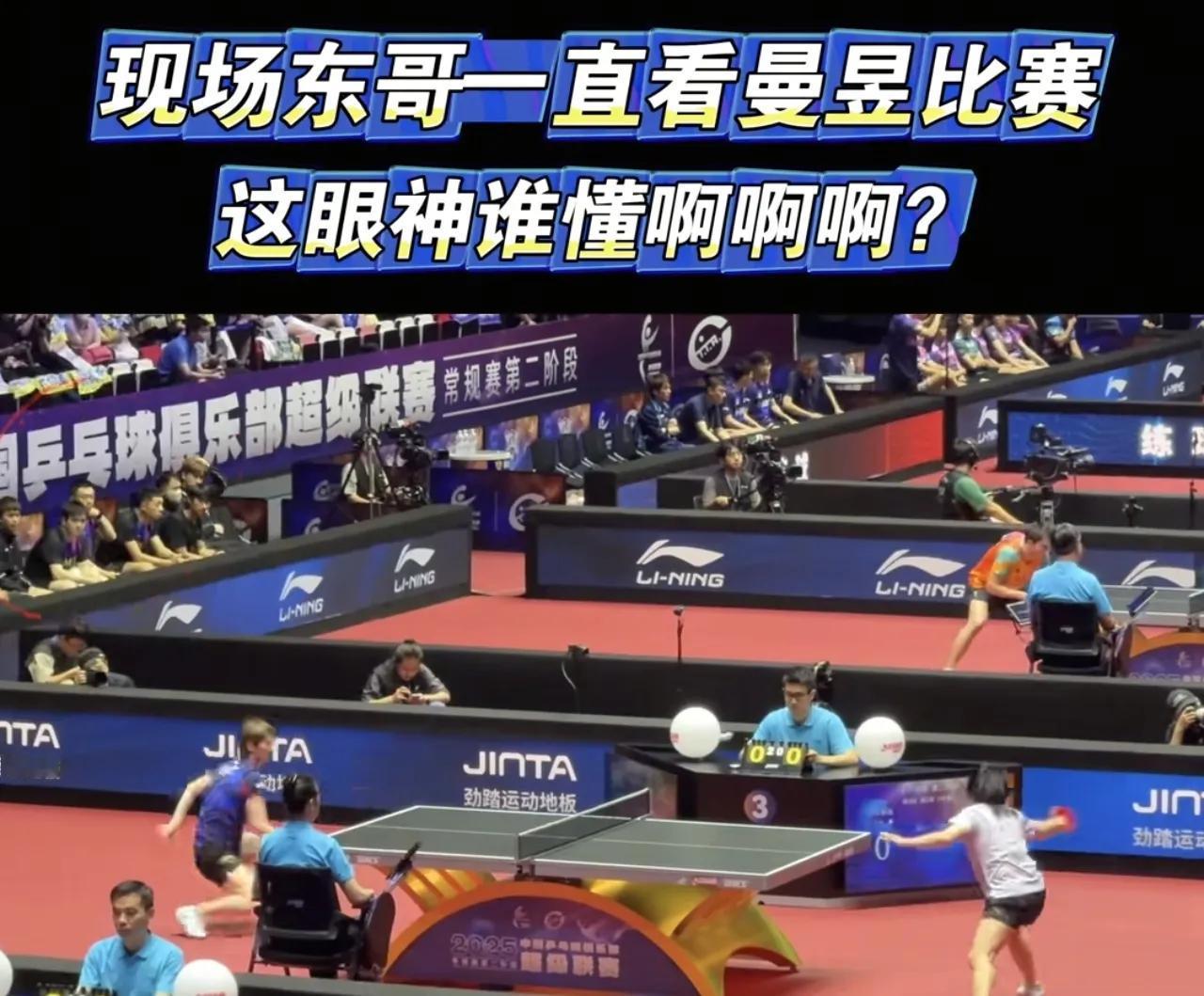 乒超联赛小胖樊振东全程紧盯着王曼昱打比赛，强者就是这样惺惺相惜：我就说樊振东