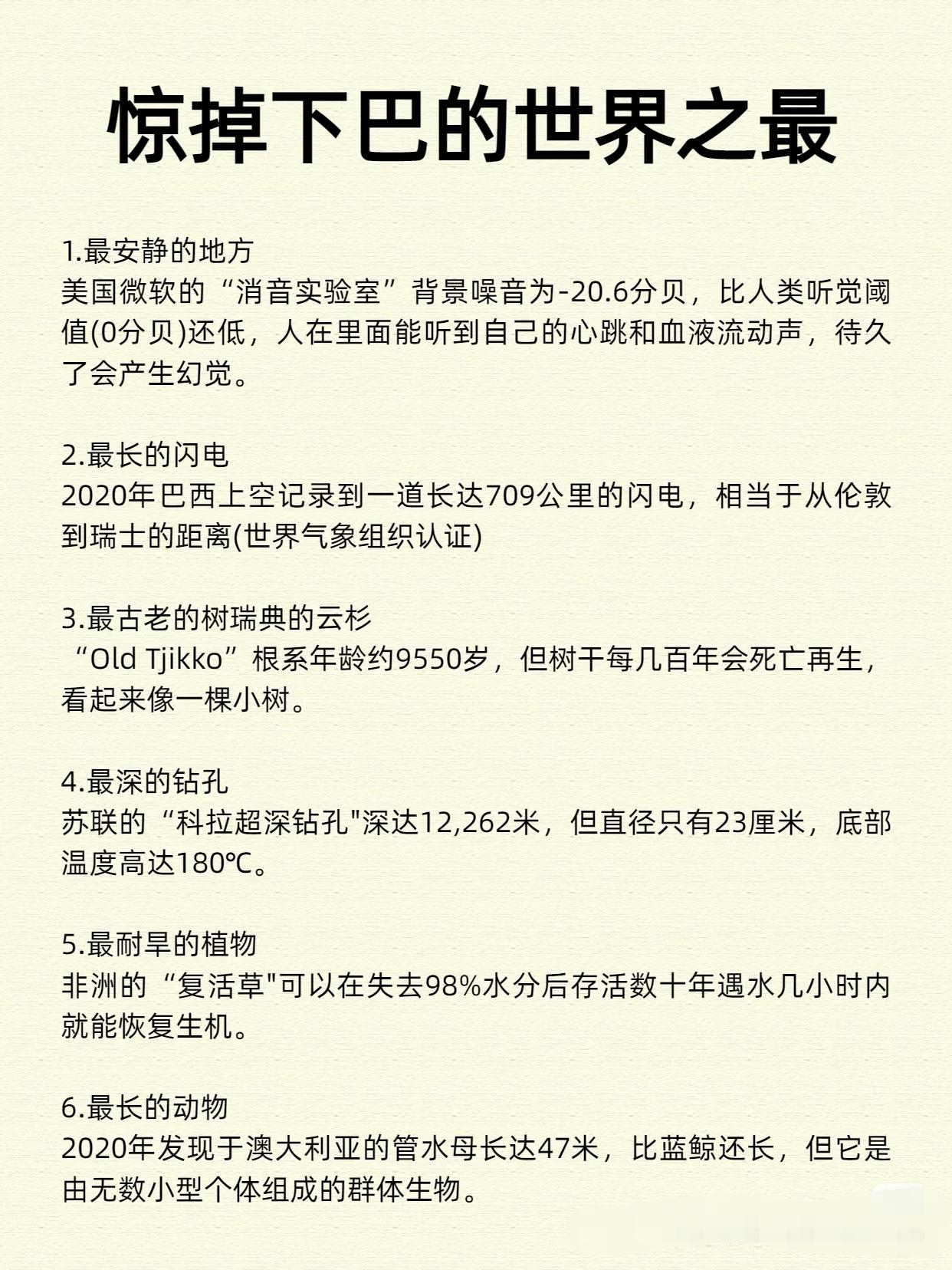 有点意思，惊掉下巴的世界之最。