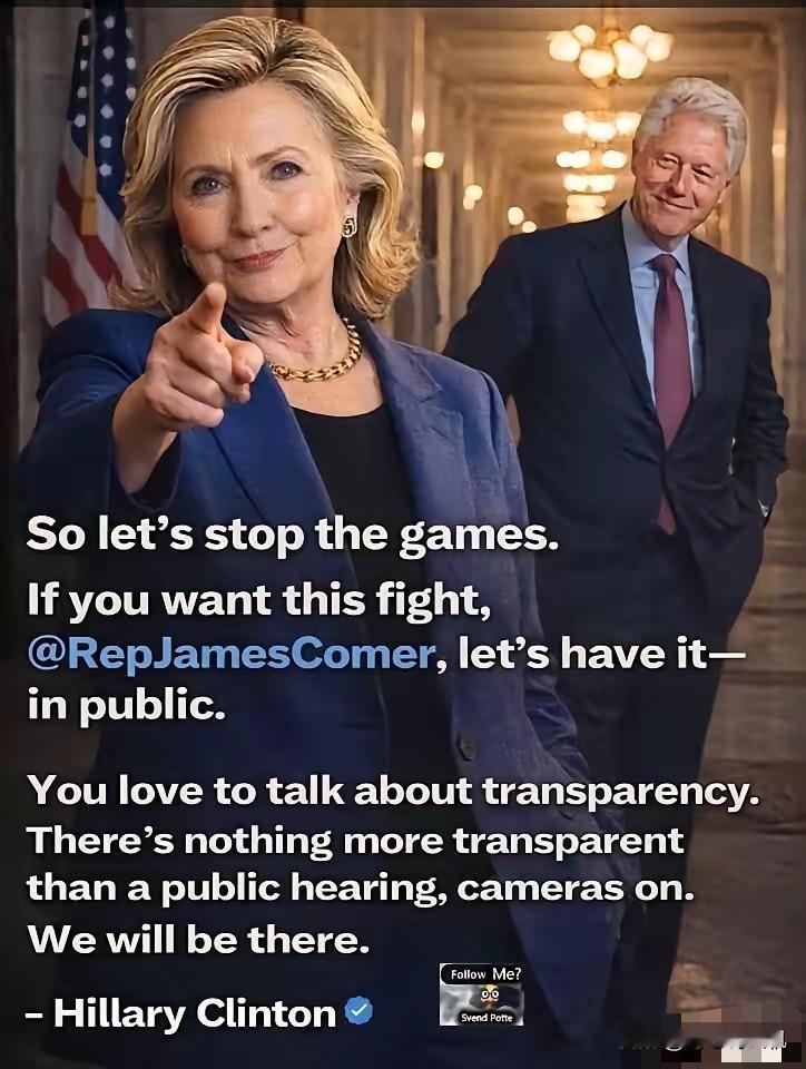 希拉里·克林顿要求即将到来的爱泼斯坦案国会听证向全美直播而不是闭门听证，这一宣布