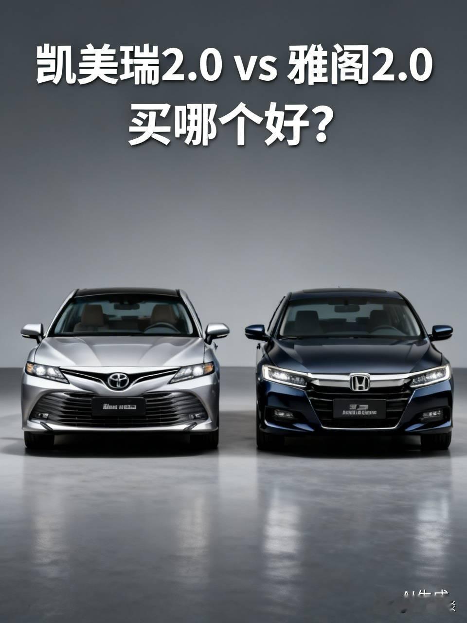 两台都是2.0L自吸中型轿车，核心差别不在动力参数，而是底盘调校、油耗取向，选车要看日常用车场景，不