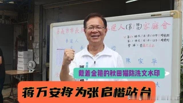 蒋万安力挺白营！蓝营一哥8月23日将南下嘉义为张启楷站台！蓝绿同日拼场，嘉义市
