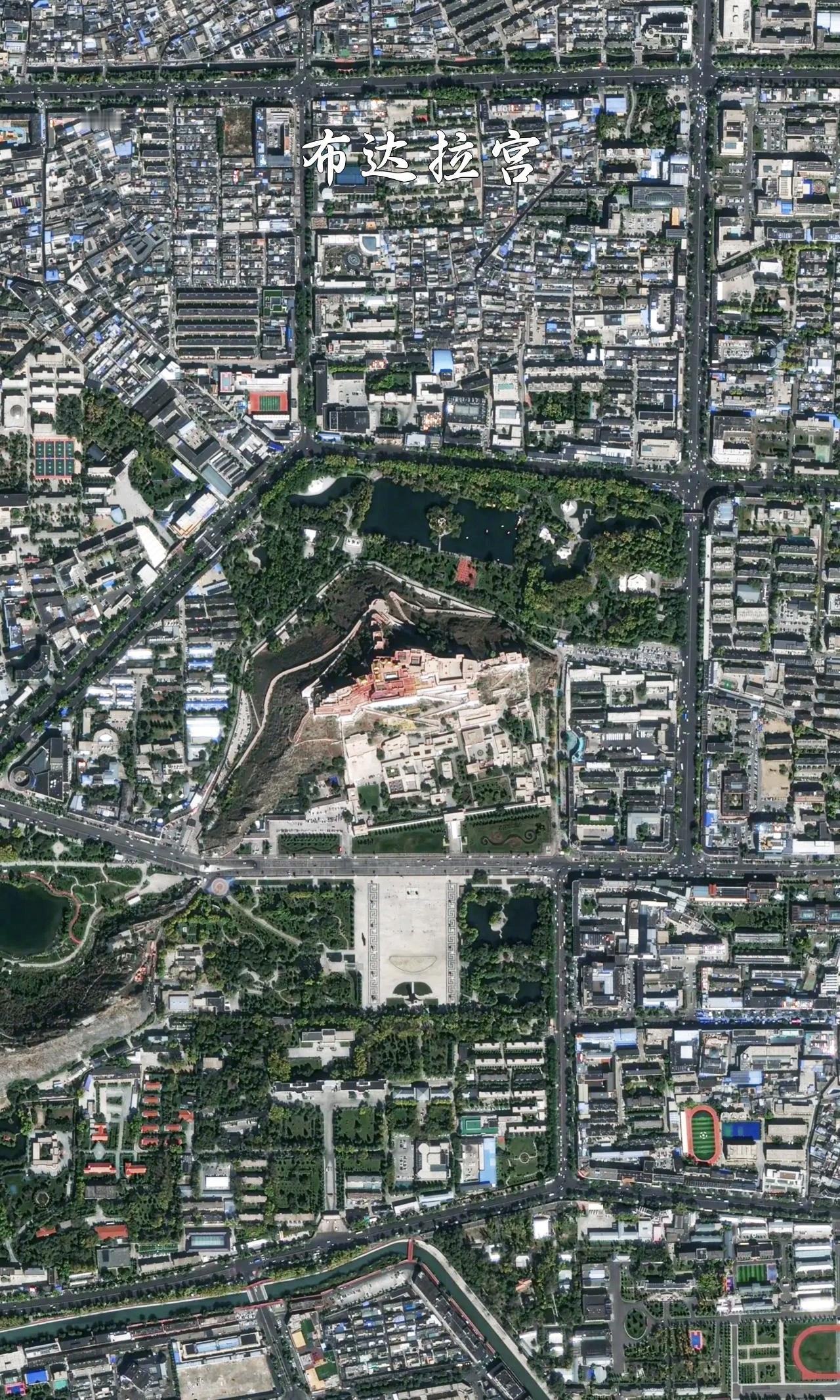 布达拉宫高清卫星图