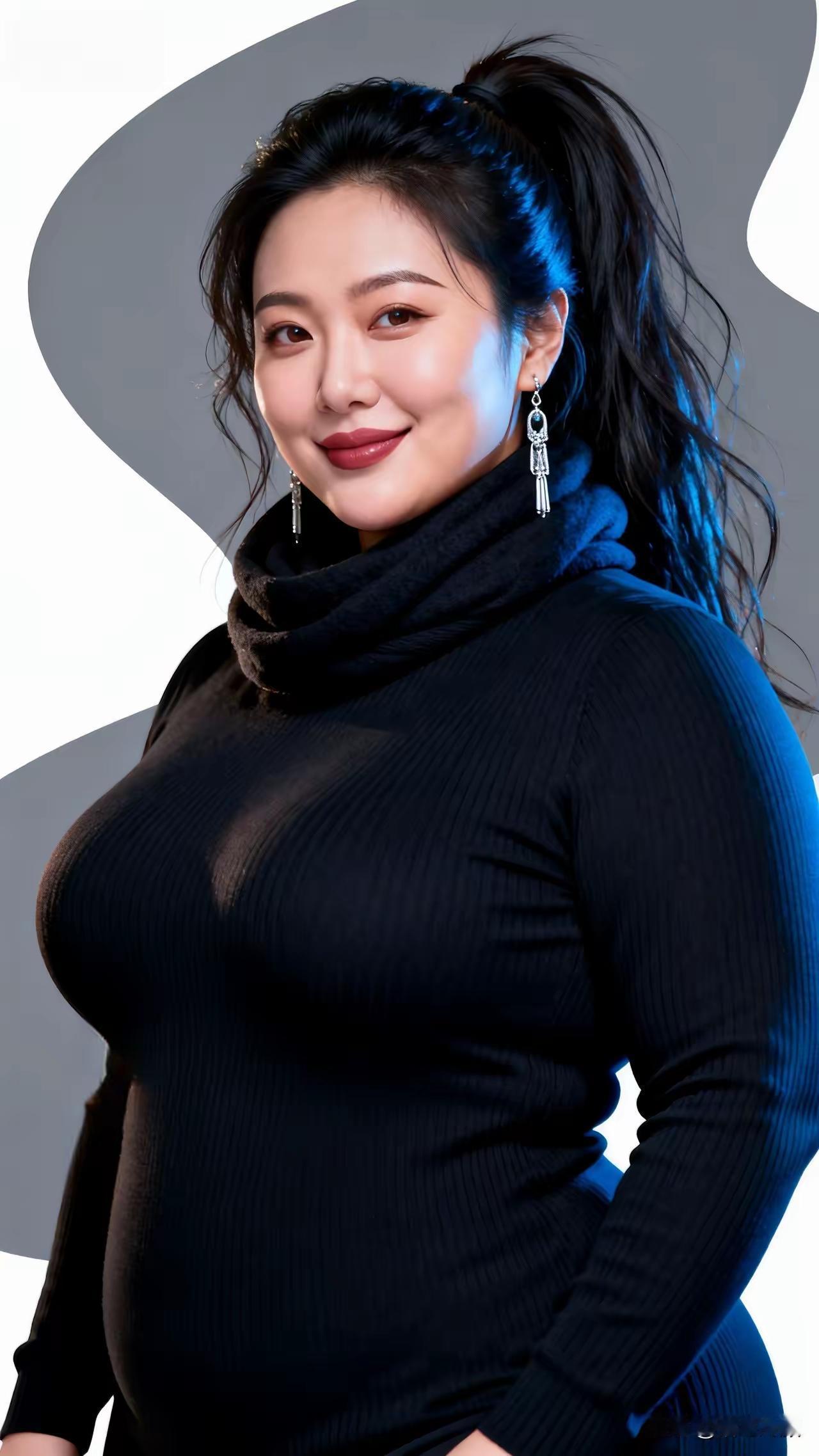 优雅黑衣，自信微笑，散发迷人魅力！🌟✨